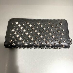Studded zip wallet